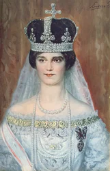 Kroningsportret van Zita de Bourbon-Parme als koningin van Hongarije, 1917