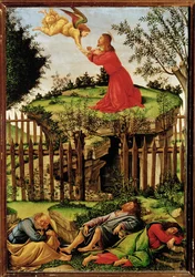 Christus biddend in de tuin van Getsemane (tempera)