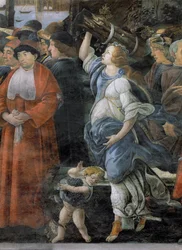 De reiniging van de melaatse en de verzoeking van Christus, in de Sixtijnse Kapel (detail)