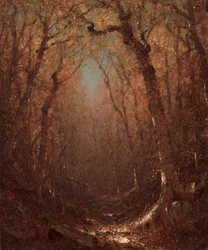 Herfst, een bosweg