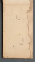 Schetsboek, pagina 02: Figuur in een Landschap met Hond