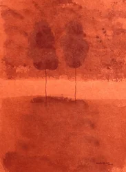 Abstract rood landschap