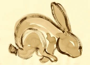 Expressief sepia konijn