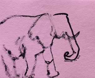 Minimalistische roze olifant