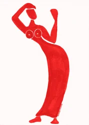 Rode dansende vrouw