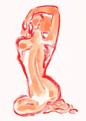 Studie naar een sensuele rode figuur