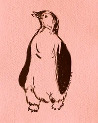 Grappige staande pinguïn
