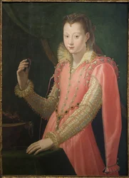 Portret van een jonge vrouw als Portia Catonis