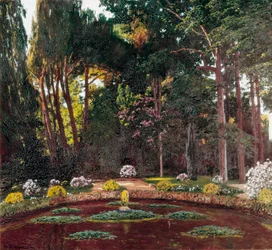 Art Nouveau "De Tuin" (Arbucies). Schilderij door Santiago Rusinol y (i) Prats (1861-1931) Eind 19e eeuw El Vendrell. Huis-Museum Pau Casals.