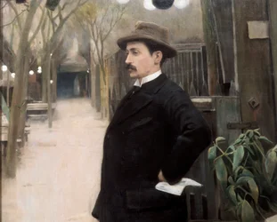 Portret van de schilder Miguel Utrillo (1862-1934) tijdens zijn verblijf in Parijs (detail)