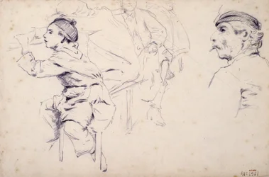Studie van kinderen en figuren van mannen
