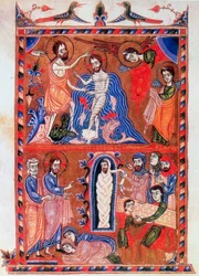 Doop van Jezus en de Opwekking van Lazarus, 1336