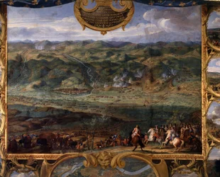 De daden van Prins Lodewijk II van Bourbon Conde (Bourbon-Conde) bekend als de Grote Conde (1621-1686): Slag bij Fribourg (1644) tijdens de Dertigjarige Oorlog - Schilderij door Savior The Tale (Leconte, The Count, Lecomte) (1659-1694)