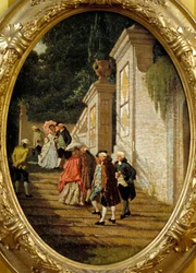 De goede oude tijd edele paren wandelen