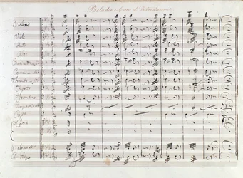 Eerste pagina van de prelude van de opera Il bravo door Mercadante (1842)