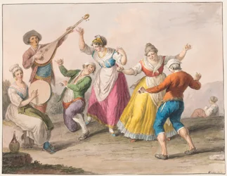 Aquarel; Tarantella dansers