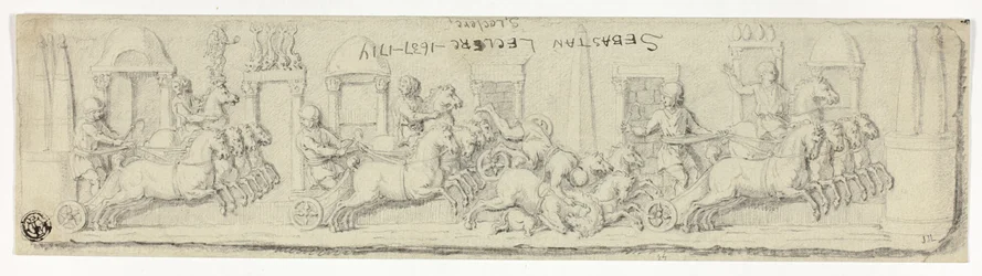 Antiek reliëf van strijdwagenrace