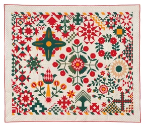 Een bloemenapplicatie quilt, mogelijk Pennsylvania