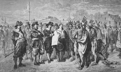 Gouverneur Kieft sluit vrede met de Indianen in 1646