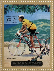 VAE postzegel met wielrenner Julio Jimenez (geb. 1934)