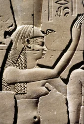 Oud Egypte, Wandbeeldhouwwerk, Godin Isis, Tempel van Horus, Edfu, 237 - 57 v.Chr.