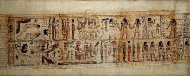 Oude Egyptische Kunst Mythologische Papyrus van Serimen