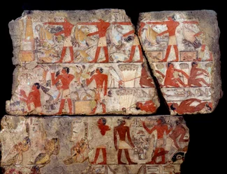Egyptische oudheid: schilderij van de mastaba van Metchetchi