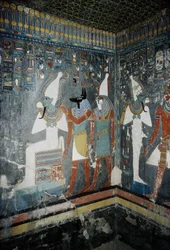 Luxor, Thebe: Vallei der Koningen, graf van Horemheb, Egyptische farao waarop de godin Isis verschijnt
