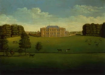 Een Zicht op Gautby Hall, Lincolnshire vanaf het Meer