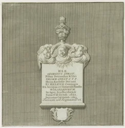 Colwich - Muurmonument voor George Sprat (gravure)