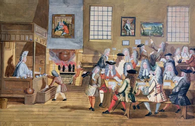 Interieur van een Londens koffiehuis, ca. 1650-1750