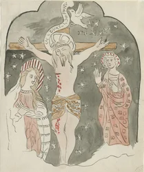 Lichfield - Voorstelling van de Kruisiging (Greyfriars): aquarel, nd [?eind 18e eeuw]