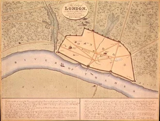 Kaart van Londen in Saksische tijden, ca. 900-950 n.Chr.