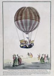 Aerostatische machineverwijdering in de Tuilerieën in 1783