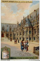 Gotische monumenten: het gerechtsgebouw van Rouen - chromo. Liébig