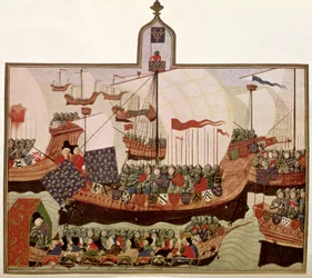 Expeditie van de Hertog van Bourbon naar Barbarije, uitgevoerd door Jean Froissart in Parijs voor de Franse historicus Philip de Commines