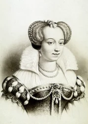 Portret van Margaretha van Valois, bekend als koningin Margot (1553-1615), koningin van Navarra, eerste vrouw van Hendrik IV