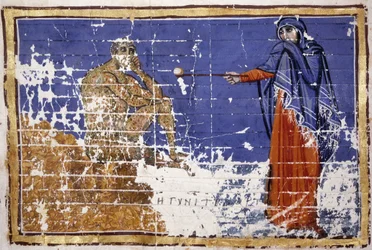 Job bedekt met wonden - Grieks manuscript uit de 10e eeuw. Bibl. Marciana, Venetië.