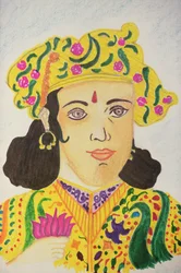 Keizer Ashoka (aquarel)