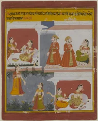 Illustratie uit een manuscript van de Bihari Satasai