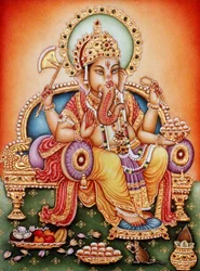 Heer Ganesh Ganpati Miniatuurschildering op Ivoor