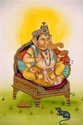 Heer Ganesh Ganpati Miniatuurschilderij op papier