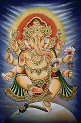 Heer Ganesh Ganpati Miniatuurschilderij op papier