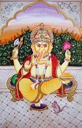 Heer Ganesha Ganpati in miniatuurschilderij op papier