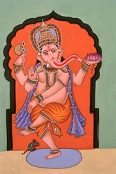 Miniatuurschilderij Olifant God Ganesh Ganpati