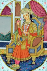 Miniatuurschildering van Mogolkoningin Mumtaz Mahal