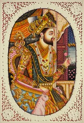 Miniatuurschilderij op ivoor Mughal keizer Shah Jahan