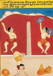 Miniatuurschilderij op papier, Dev Shakha, Nathdwara School