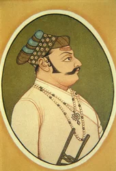 Portret van Maharaja Udai Singh, Udaipur, Rajasthan, India