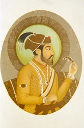 Portret van Mughal keizer Aurangzeb, India